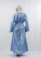 Kleid Dalia in Hellblau von hinten